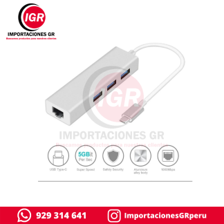 ADAPTADOR TIPO C A USB3.0 CON RJ45